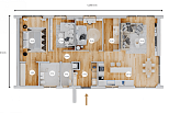 Dom 100 m² mieszkalny, modułowy, całoroczny TURSK V25_A4_Mix