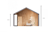Dom 34 m² mieszkalny, modułowy, całoroczny DANIEC V10_A1