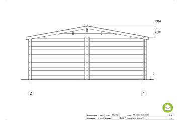 Garaż drewniany BRALIN podwojny GS3.2