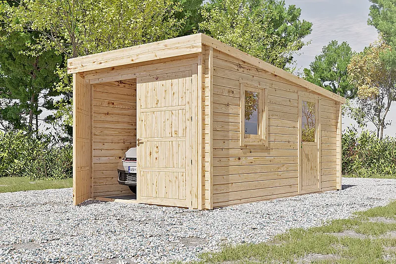 Garaz drewniany LUKOW GS1, 15-24 m2, 44mm, cena