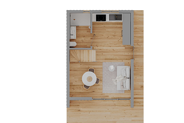 Dom 58 m² mieszkalny, modułowy, całoroczny BRZEZNO V11.1_A1
