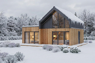 Dom 68 m² mieszkalny, modułowy, całoroczny LUBASZ V11_A1_Mix2