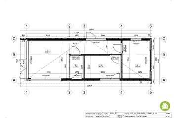 Dom 43 m² mieszkalny, modułowy, całoroczny KANIN V21_A1