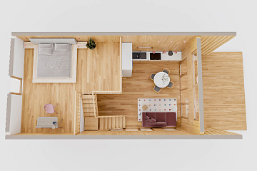 Dom 80 m² mieszkalny, modułowy, całoroczny JENIN V23_A1