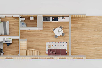 Dom 80 m² mieszkalny, modułowy, całoroczny JENIN V23_A1