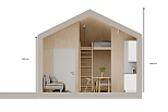 Dom 24 m² mieszkalny, modułowy, całoroczny GORAJ V7_A1