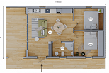 Dom 44 m² mieszkalny, modułowy, całoroczny JAMNO V2.1_A1