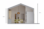 Dom 44 m² mieszkalny, modułowy, całoroczny JAMNO V2.1_A1