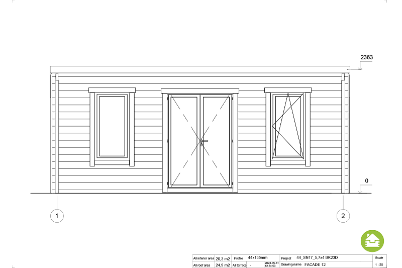 Domek ogrodowy SPALA SN17, 34mm, 44mm, 12-24 m2, moderne, fasada3 Domek ogrodowy SPALA SN17, 34mm, 44mm, 12-24 m2, moderne, fasada3
